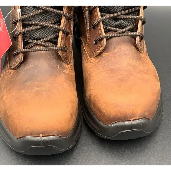 Wolverine Shiftplus Mid LX Safety Boots Brown Leather Men's Size 9EW Steel Toe