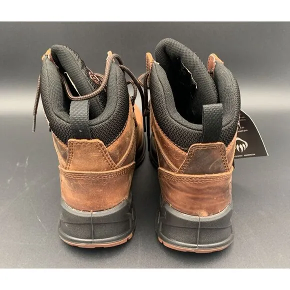 Wolverine Shiftplus Mid LX Safety Boots Brown Leather Men's Size 9EW Steel Toe