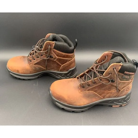 Wolverine Shiftplus Mid LX Safety Boots Brown Leather Men's Size 9EW Steel Toe