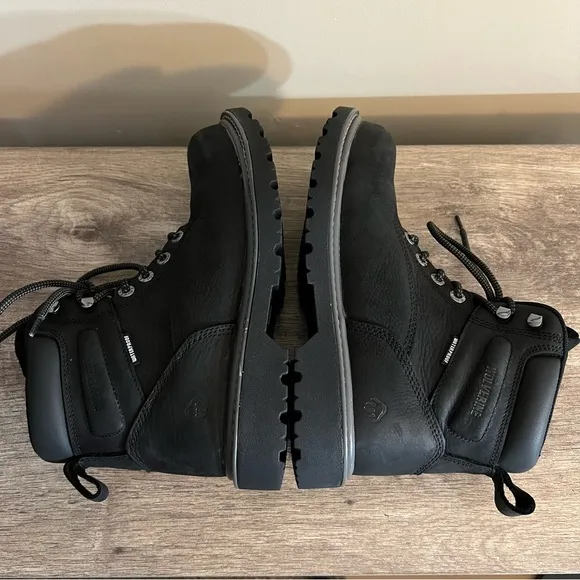 Wolverine Steel Toe Waterproof Black Leather Work Boots Men’s Size 7 Slip Resist