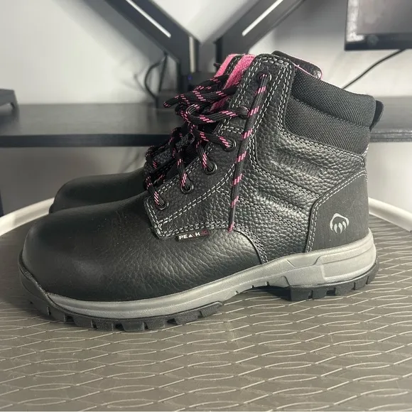 Wolverine Women’s Steel-toe Pink &amp; Black Work Boots