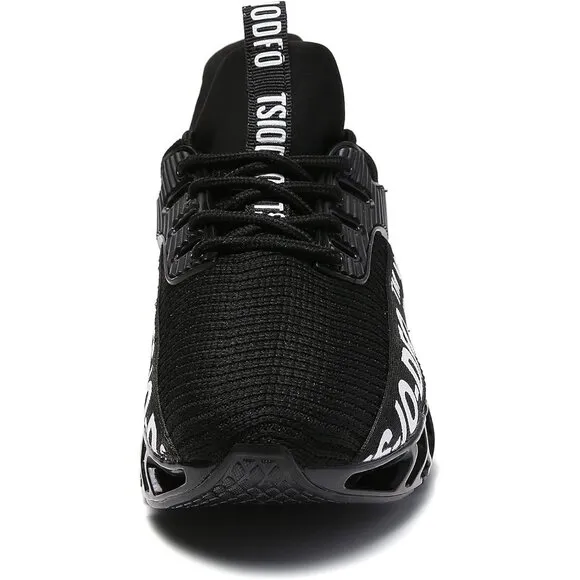 Women Black Athletic Shoes Walking Running Shoes Non-Slip Fashion Sneakers