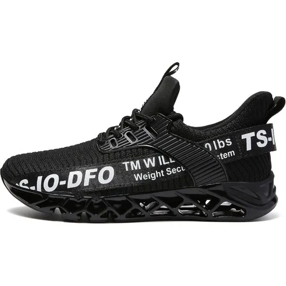 Women Black Athletic Shoes Walking Running Shoes Non-Slip Fashion Sneakers