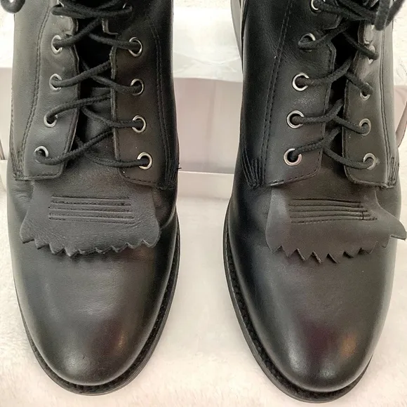 Women’s Black Ariat Leather Heritage Lacer II Comfort Western Equestrian  Sz 9D