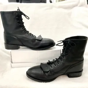 Women’s Black Ariat Leather Heritage Lacer II Comfort Western Equestrian  Sz 9D