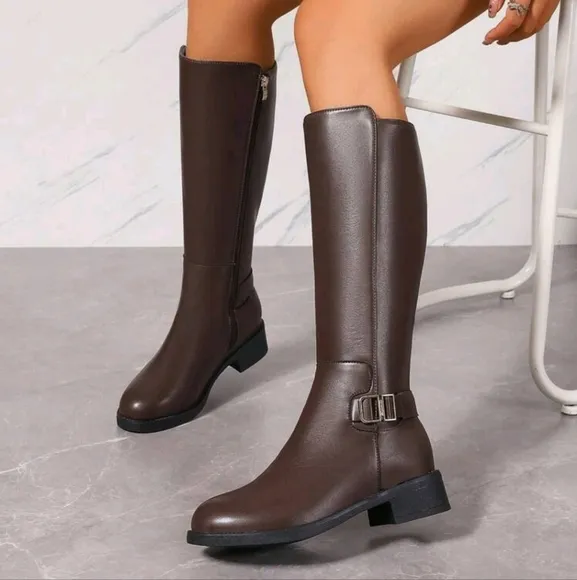 Women's Brown Knee-High Riding Boots