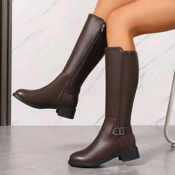 Women's Brown Knee-High Riding Boots