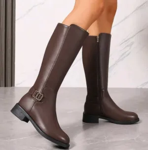 Women's Brown Knee-High Riding Boots