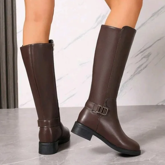 Women's Brown Knee-High Riding Boots
