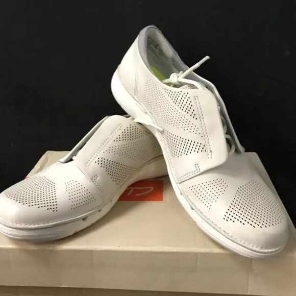 Women's Clarks Un Voltra Lace Up Shoes White