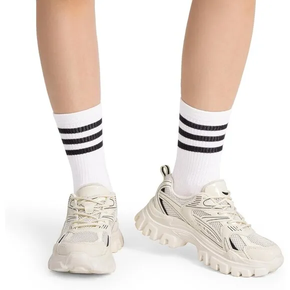 ✨Women's Cream Chunky Lightweight Comfortable Casual Stylish Fashion Sneakers