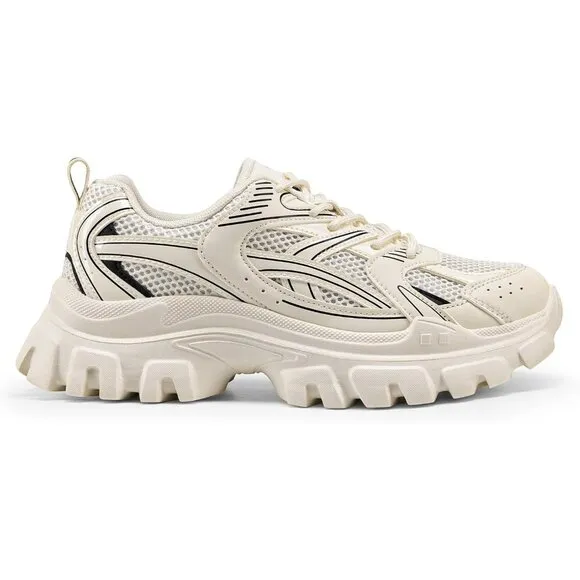 ✨Women's Cream Chunky Lightweight Comfortable Casual Stylish Fashion Sneakers