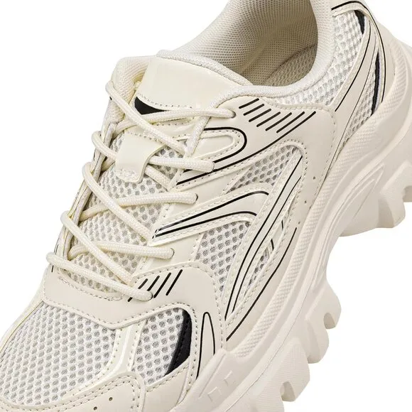 ✨Women's Cream Chunky Lightweight Comfortable Casual Stylish Fashion Sneakers