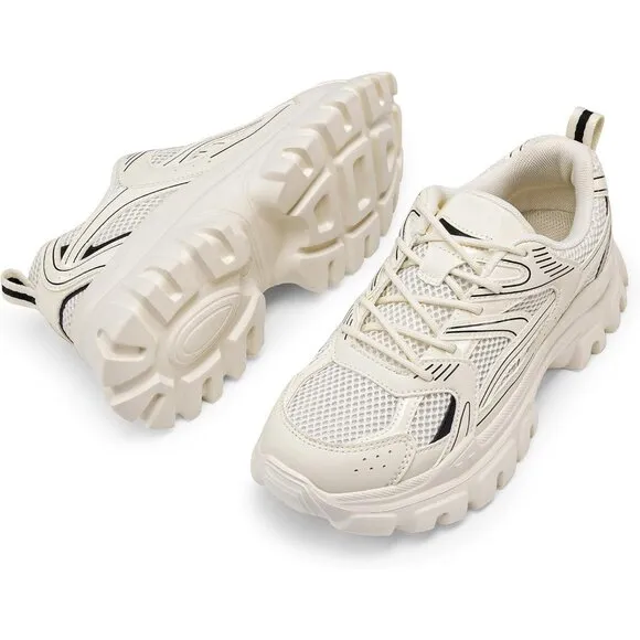 ✨Women's Cream Chunky Lightweight Comfortable Casual Stylish Fashion Sneakers