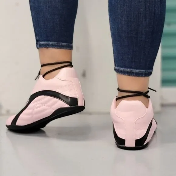 Women's Pink Low Top Sneakers