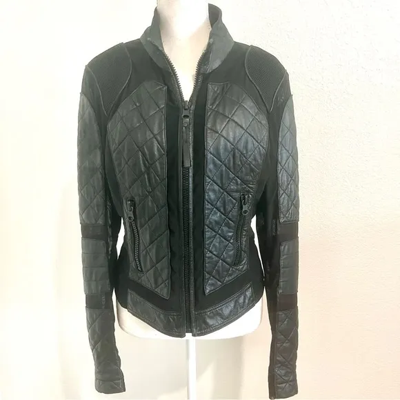 Women's Quilted Black Bomber Jacket