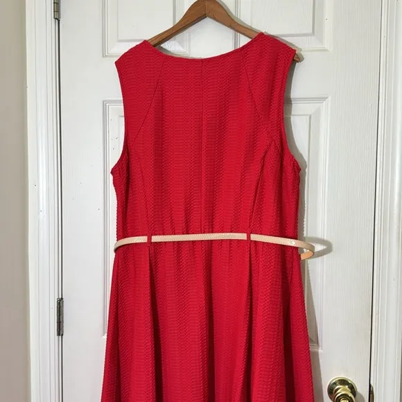 Women’s Red Dress Size 20 W Waffle Pattern Holiday Dress