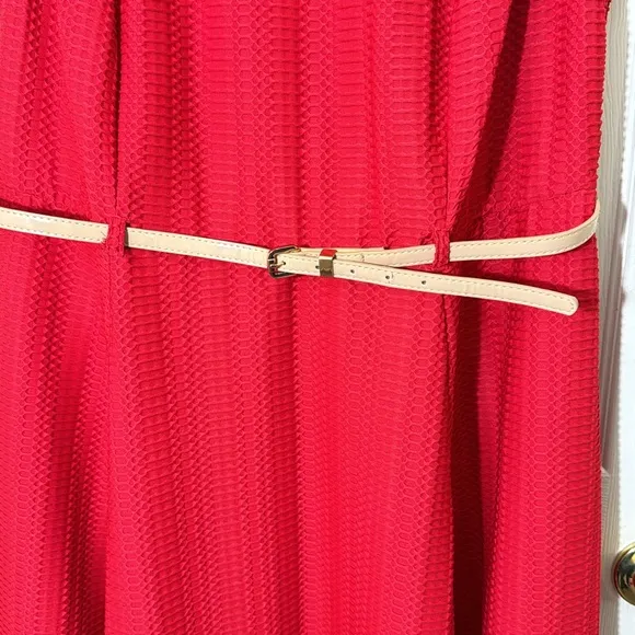 Women’s Red Dress Size 20 W Waffle Pattern Holiday Dress