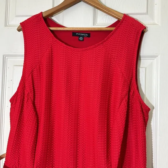 Women’s Red Dress Size 20 W Waffle Pattern Holiday Dress