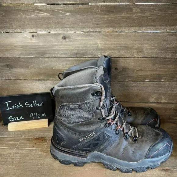 Womens Irish Setter Red Wing Crosby 8 In Steel Toe Brown Leather Work Boots 9.5‎