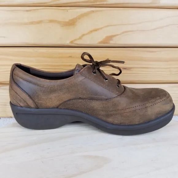 Worx by Red Wing 7.5M Brown Leather Lace-up Work Safety Oxford Shoes STYLE #5115