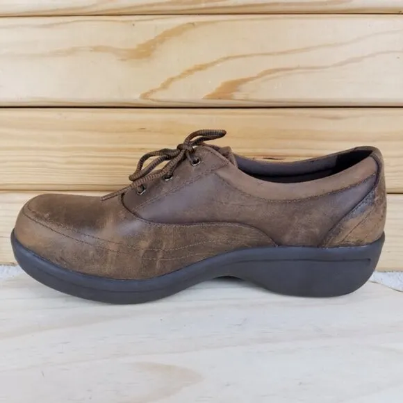Worx by Red Wing 7.5M Brown Leather Lace-up Work Safety Oxford Shoes STYLE #5115