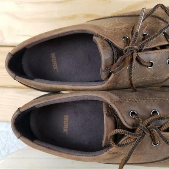 Worx by Red Wing 7.5M Brown Leather Lace-up Work Safety Oxford Shoes STYLE #5115