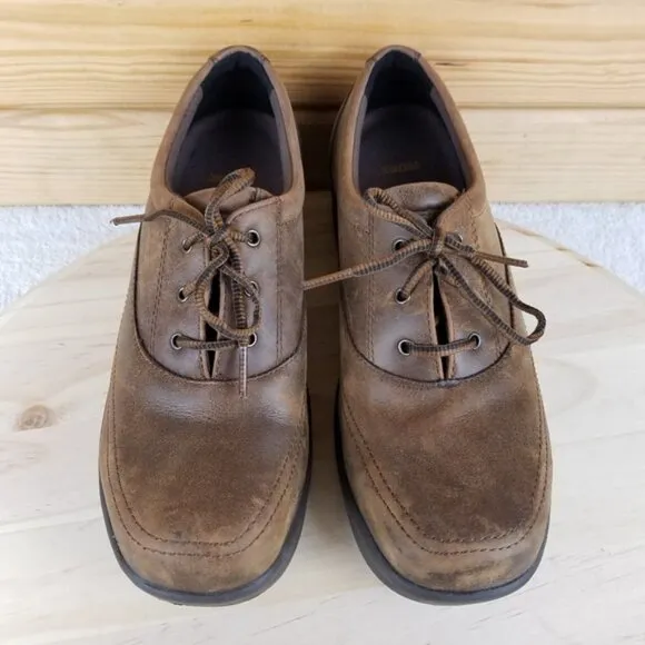 Worx by Red Wing 7.5M Brown Leather Lace-up Work Safety Oxford Shoes STYLE #5115