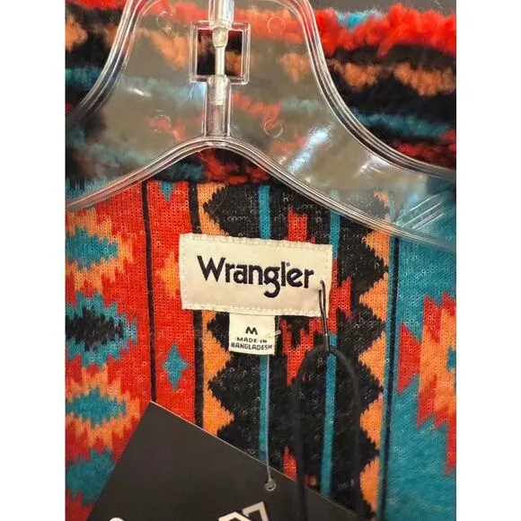 Wrangler Aztec Fleece Indigo Denim Trucker Jacket Southwestern Sherpa Pendleton