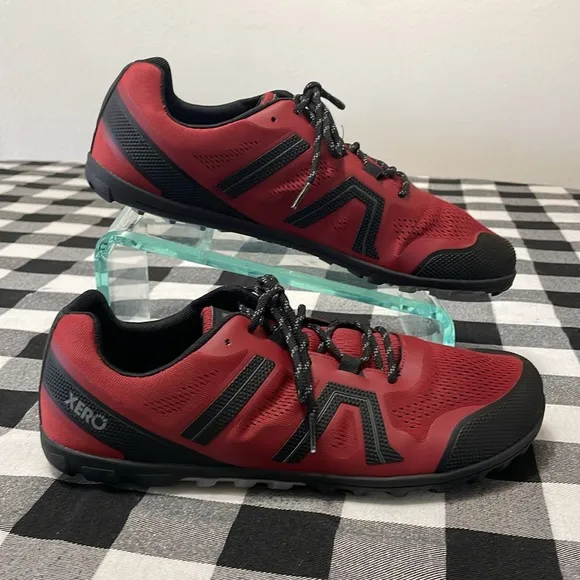 Xero Men's Mesa Trail II Hiking Shoes Size 12 Red Black Breathable Wide Toe Box