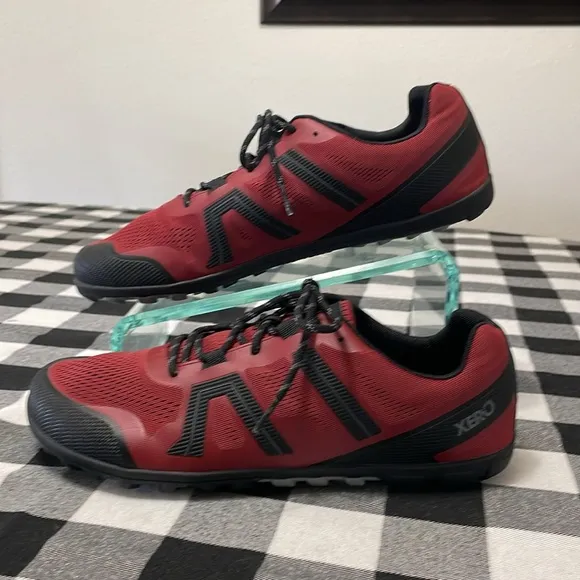 Xero Men's Mesa Trail II Hiking Shoes Size 12 Red Black Breathable Wide Toe Box