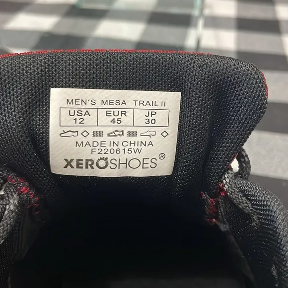 Xero Men's Mesa Trail II Hiking Shoes Size 12 Red Black Breathable Wide Toe Box