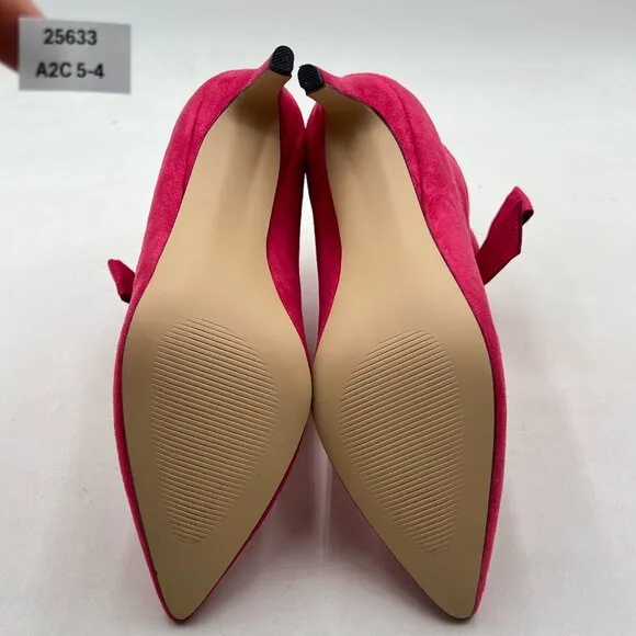 XYD Hot Pink Pointed Toe Ankle Booties Dress Low Kitten Heels Graceful Boots for