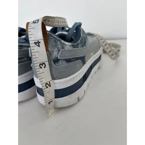 Y2K Puma Sneakers 8 Blue Denim Platform Chunky Sole Tie-Dye Festival Streetwear