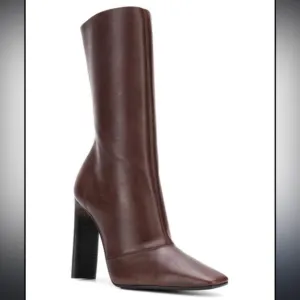 Yeezy Season 7 Leather Square Toe Boots in Brown Size 37 NEW