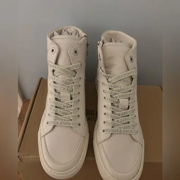 Zadig &amp; Voltaire ZV1747 High Flash vintage patent Sneakers size 39 new in box