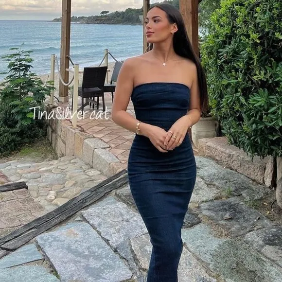 Zara Fitted ZW Denim Dress NW