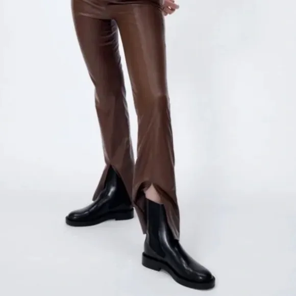 ZARA LEATHER RUBBERISED TOE ANKLE BOOTS SZ 6.5 or 37 EU