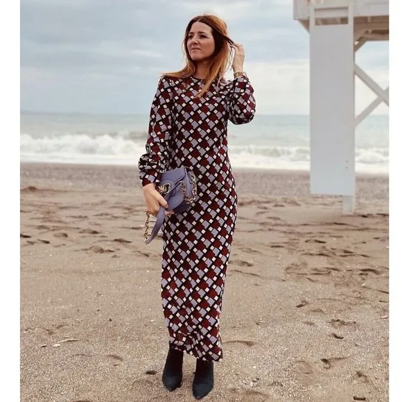 Zara Printed Midi Dress Sz S, L NWT