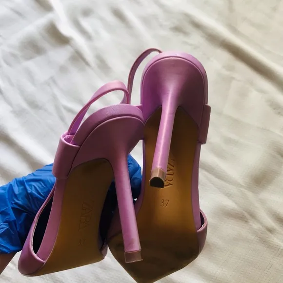 ZARA satin Slingback Heels
