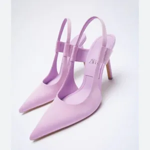 ZARA satin Slingback Heels