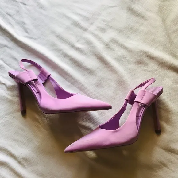 ZARA satin Slingback Heels