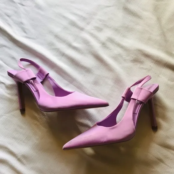 ZARA satin Slingback Heels