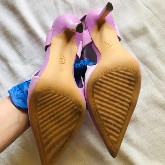 ZARA satin Slingback Heels