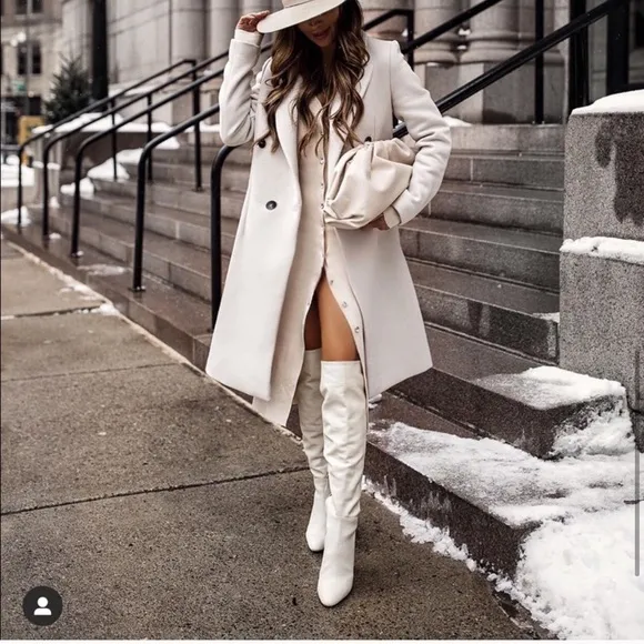 ZARA SQUARE TOE HIGH HEELED GENUINE LEATHER BOOTS