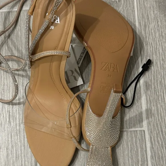 Zara Tan Strappy Sandals