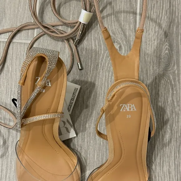 Zara Tan Strappy Sandals