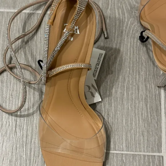 Zara Tan Strappy Sandals