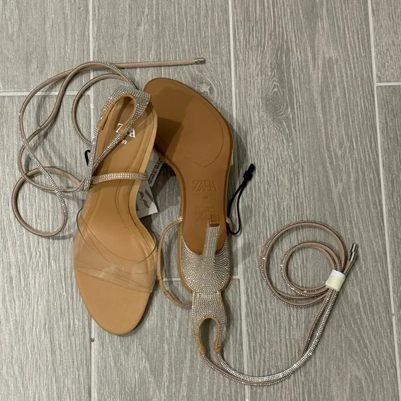 Zara Tan Strappy Sandals