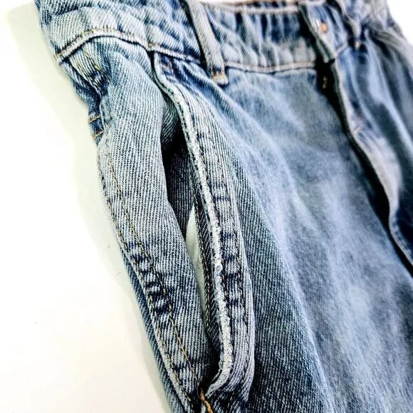 Zara Carpenter Y2K Super High Rise Baggy Wide Leg Rigid Denim Utility Jeans 6